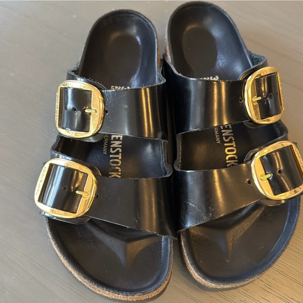 Birkenstock with gold buckle